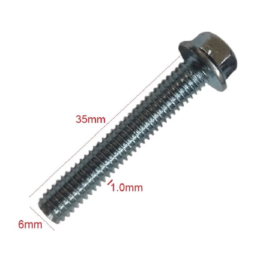 10 Pernos Brida Hexagonal Zincado 6 X 35 Paso 1.04