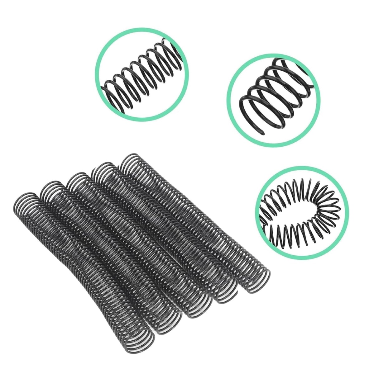 100 Anillas Espirales 12mm Negro Para Encuadernado6
