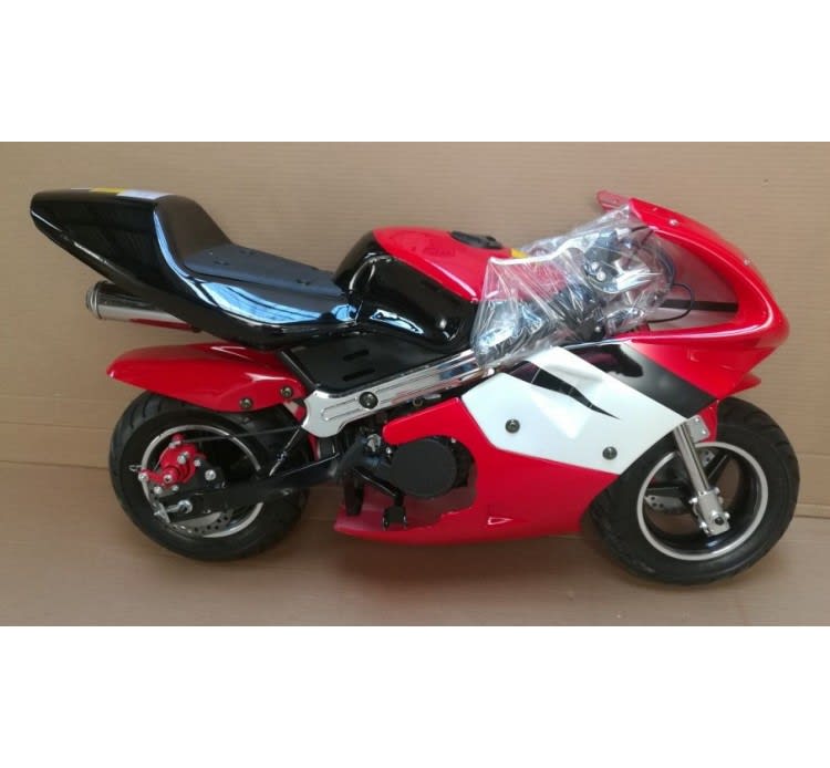 Mini Moto Pocket Bike 49cc Rojo-negro-Blanco2