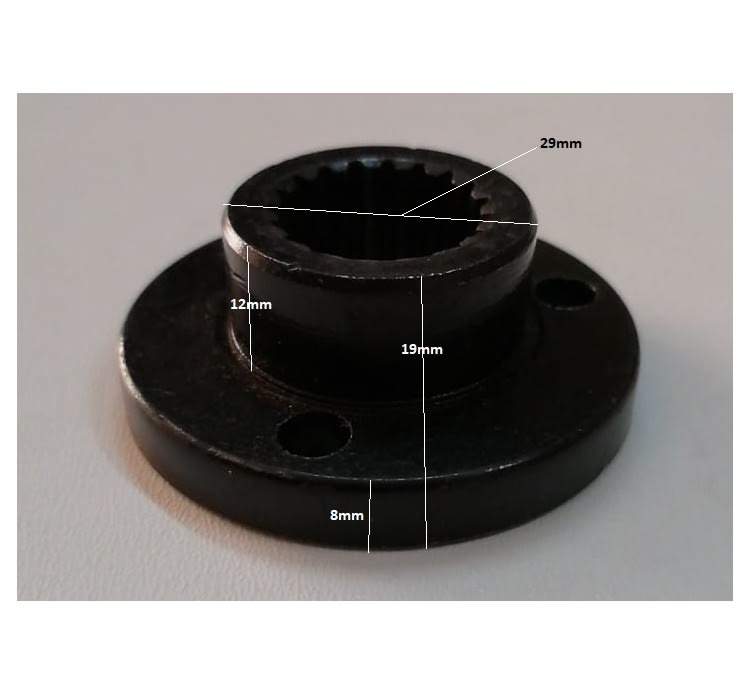 Maza 3P34mm Eje DI-18-20mm DI-19 Dientes3