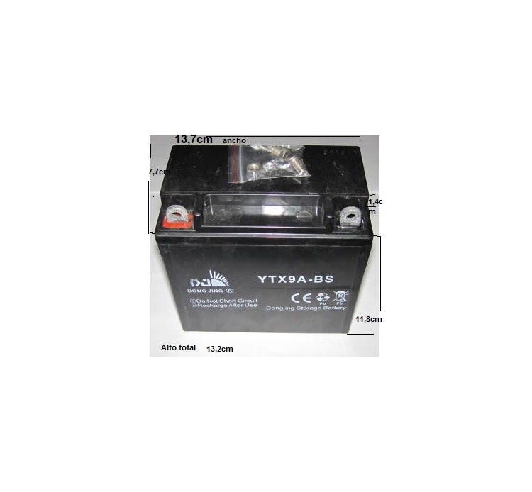 Batería 12V-09,0Ah-10Hr YTX9A-BS ** 135x075x135 Moto2