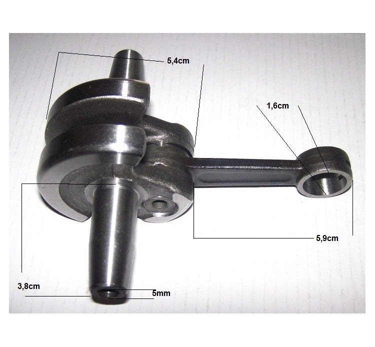 Cigueñal con Biela 44-6 Motor 49cc 2T2