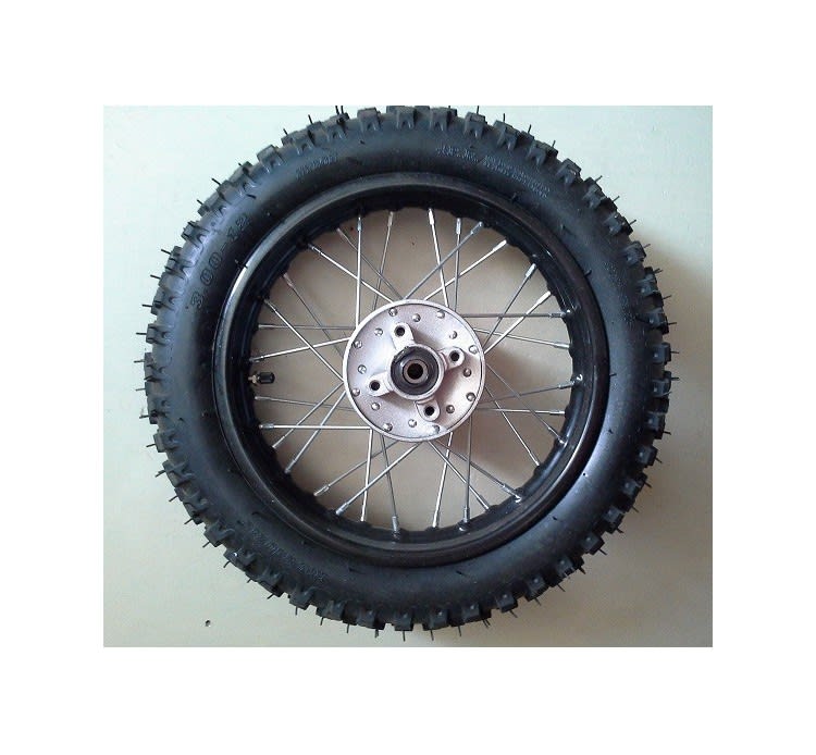 Neumático 12D 80/100-12 6P.R. 55L (3.00-12) c/llanta completo3