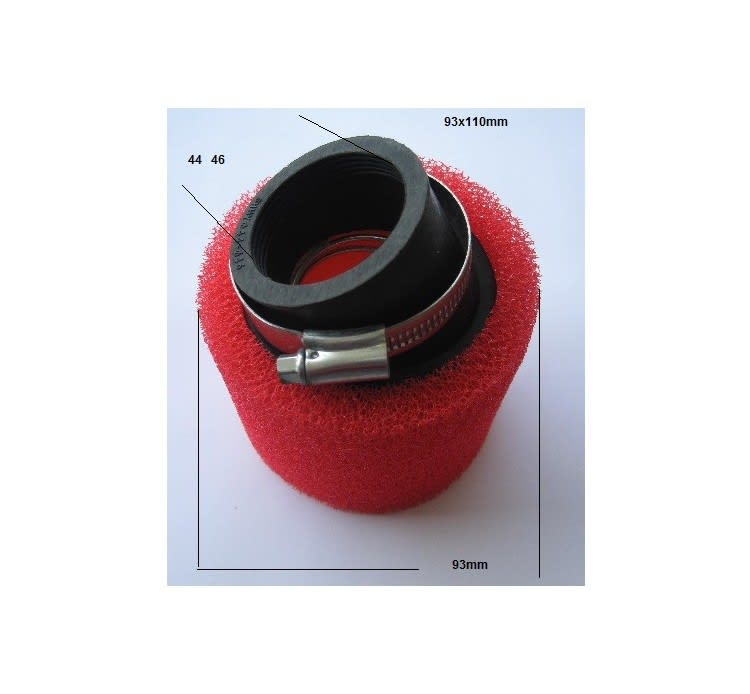 Filtro Aire DI-44-46mm Esponja 45° Boca Rojo3