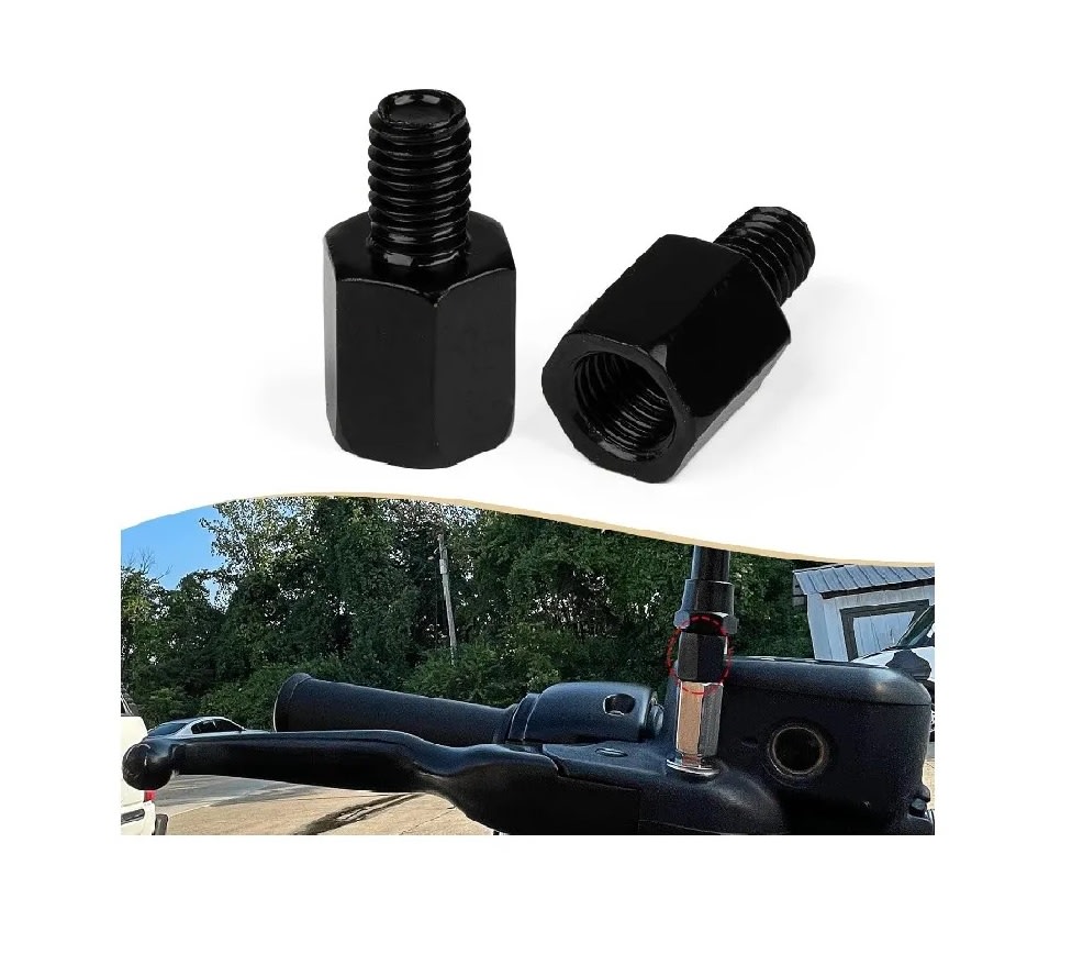 2 Adaptadores Porta Espejo 8mm a 10mm Hilo Izquierdo Moto ATV5