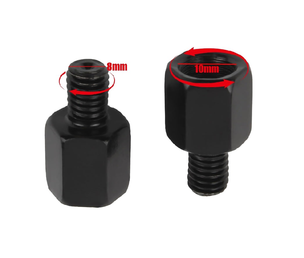 2 Adaptadores Porta Espejo 8mm a 10mm Hilo Izquierdo Moto ATV3
