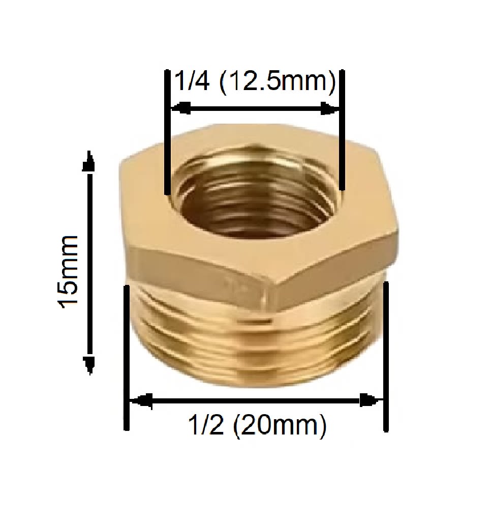 Adaptador Reductor Bushing He 1/2 A Hi 1/4 Latón5