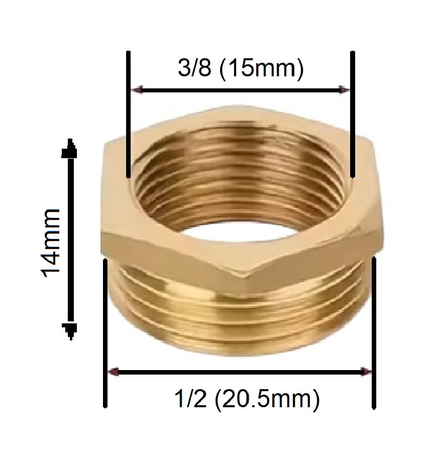 Adaptador Reductor Bushing He 1/2 A Hi 3/8 Latón5