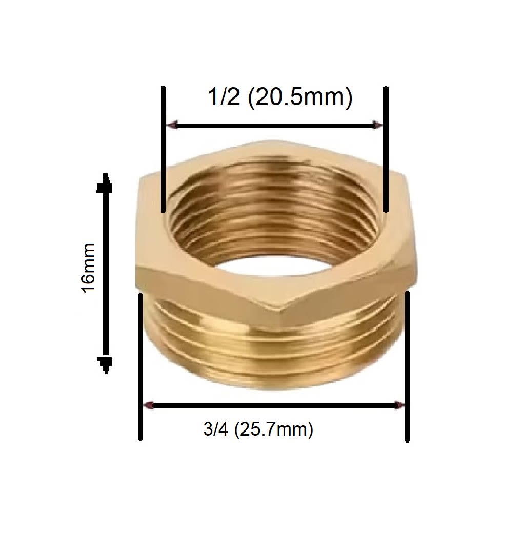 Adaptador Reductor Bushing He 3/4 A Hi 1/2 Latón5