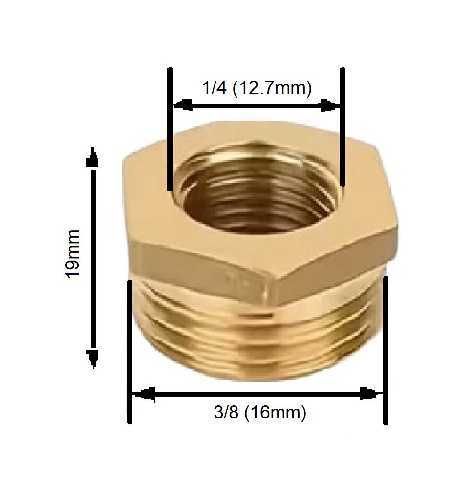 Adaptador Reductor Bushing He 3/8 A Hi 1/4 Latón5