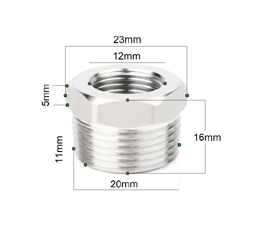 Adaptador Reductor Bushing He 20mm A Hi 12mm Acero Inox.5
