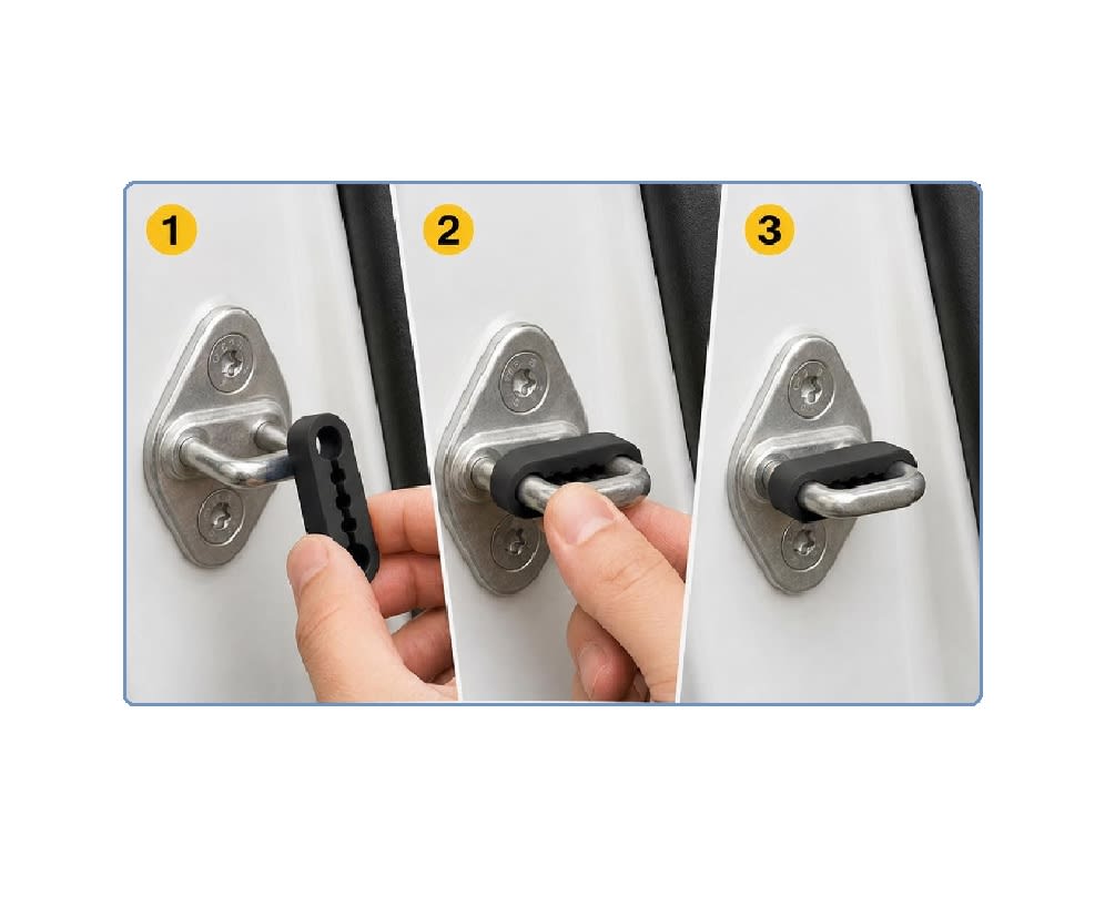 2 Almohadillas Protectoras para Pestillo Cerradura Puerta Coche4