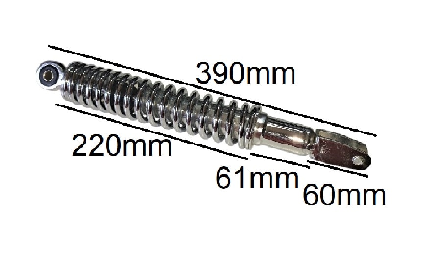 Amortiguador Trasero LT-39cm R10 DI-8.5mm Cromado10
