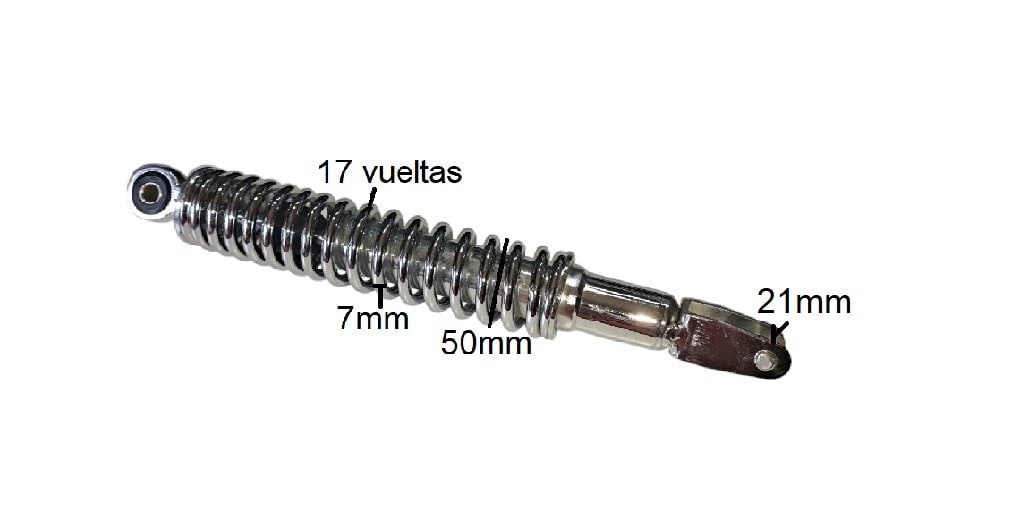 Amortiguador Trasero LT-39cm R10 DI-8.5mm Cromado9