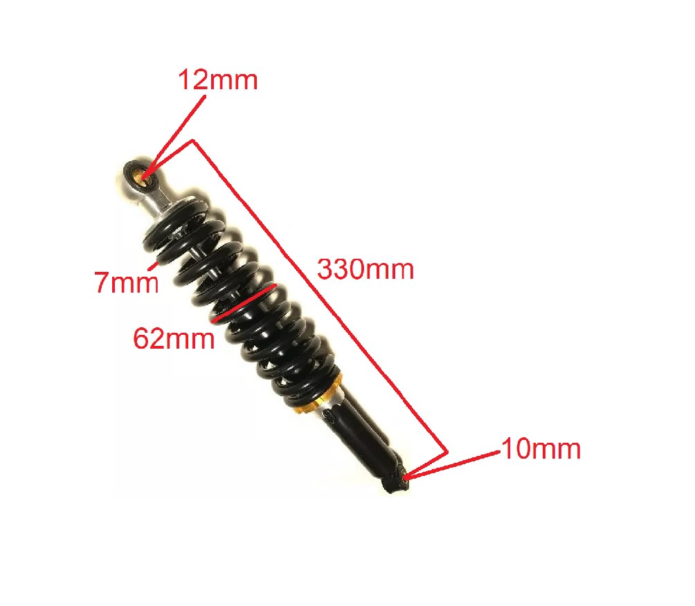 Amortiguador RG2 ND-LT 36cm 62x330mm DR 7mm DI 10-12mm Negro3