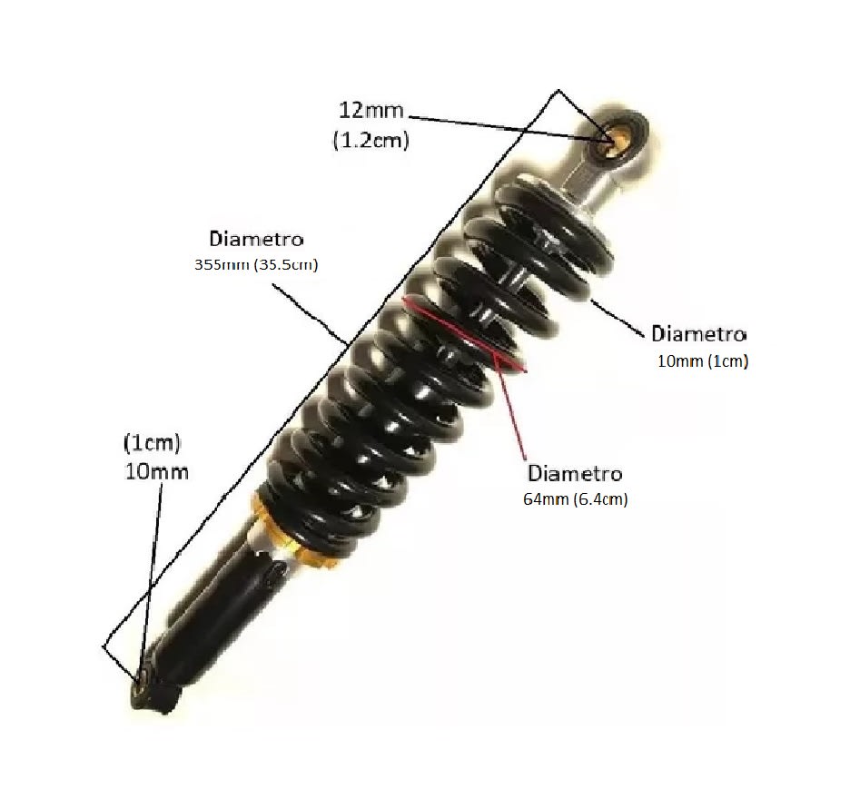 Amortiguador RG2 ND-LT 38.5cm 64x355cm R10 DI-10-12mm Negro4