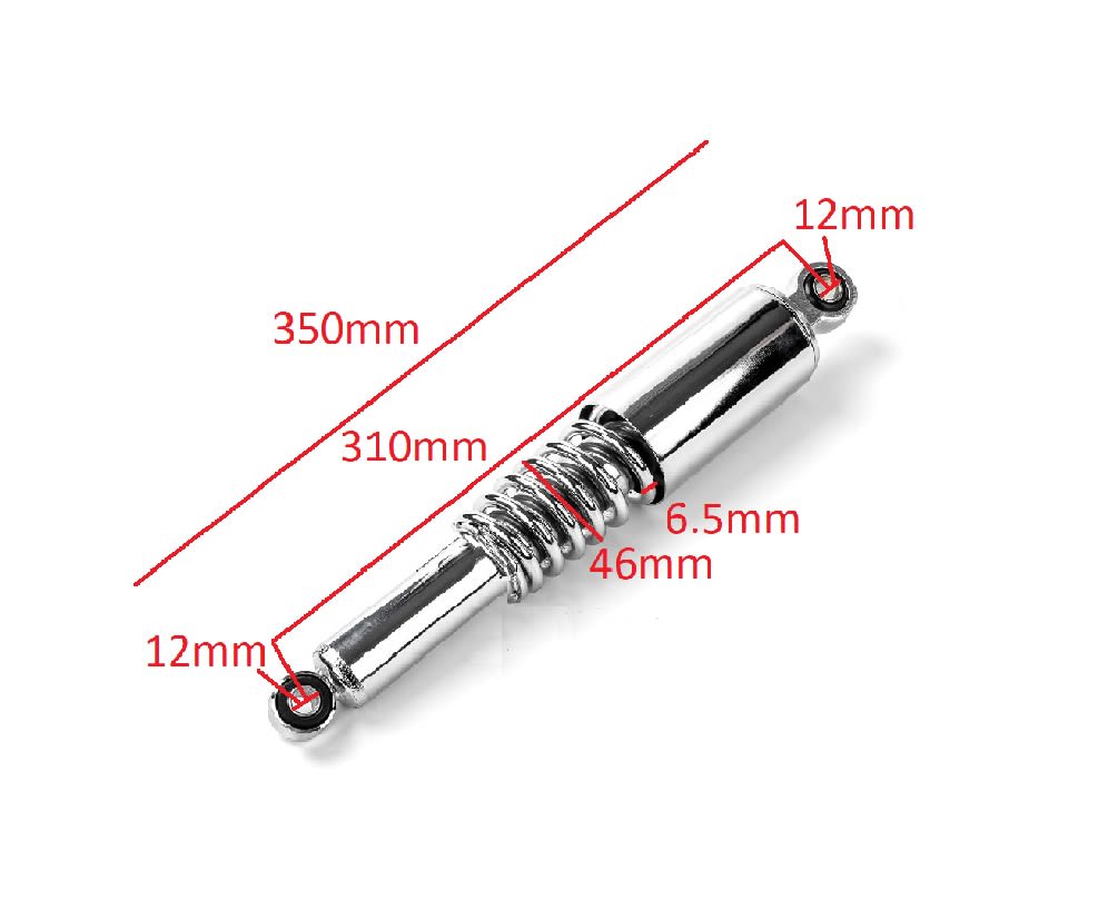 Amortiguador Trasero LT 35cm DR 6.5mm DI-12mm Cromado1