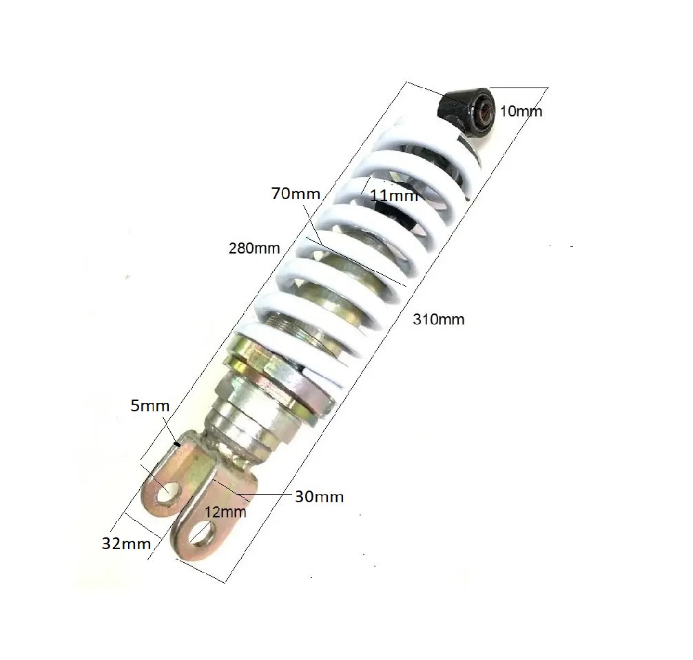 Amortiguador Trasero TBN-N LT-31cm R11 DI-12mm Blanco3