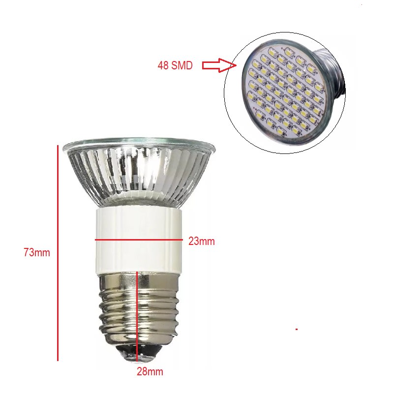 Ampolleta E27 220v 48 LED5