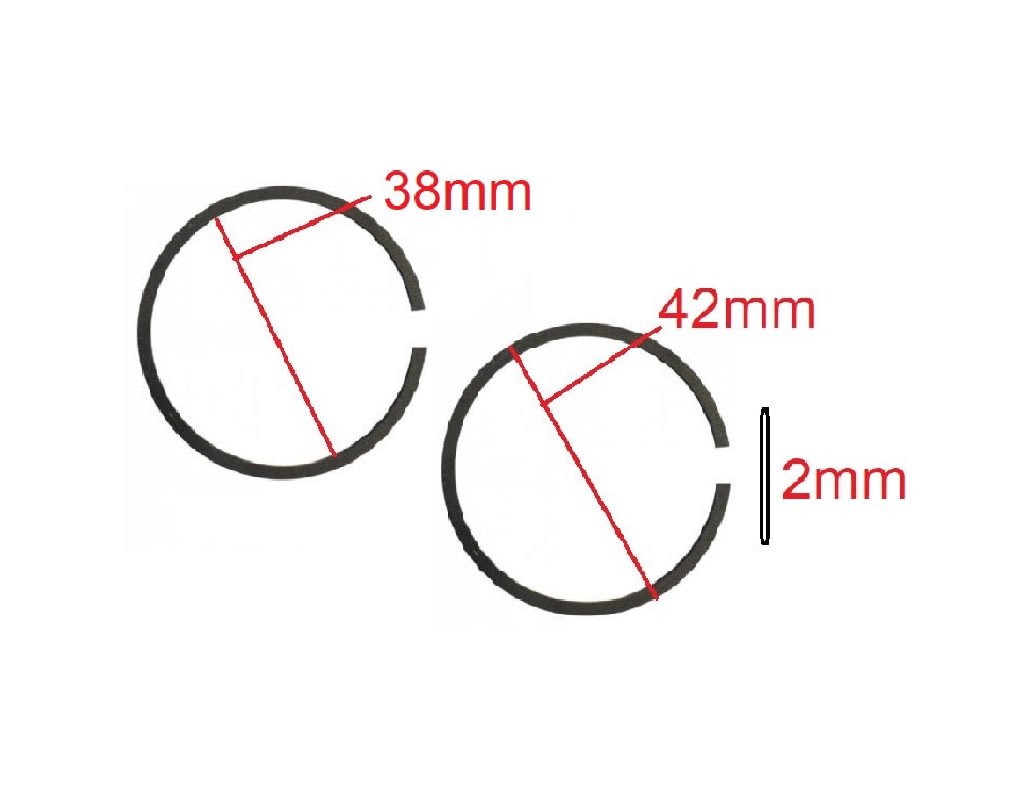 Anillo Pistón Motor Bici DI-38mm Par2