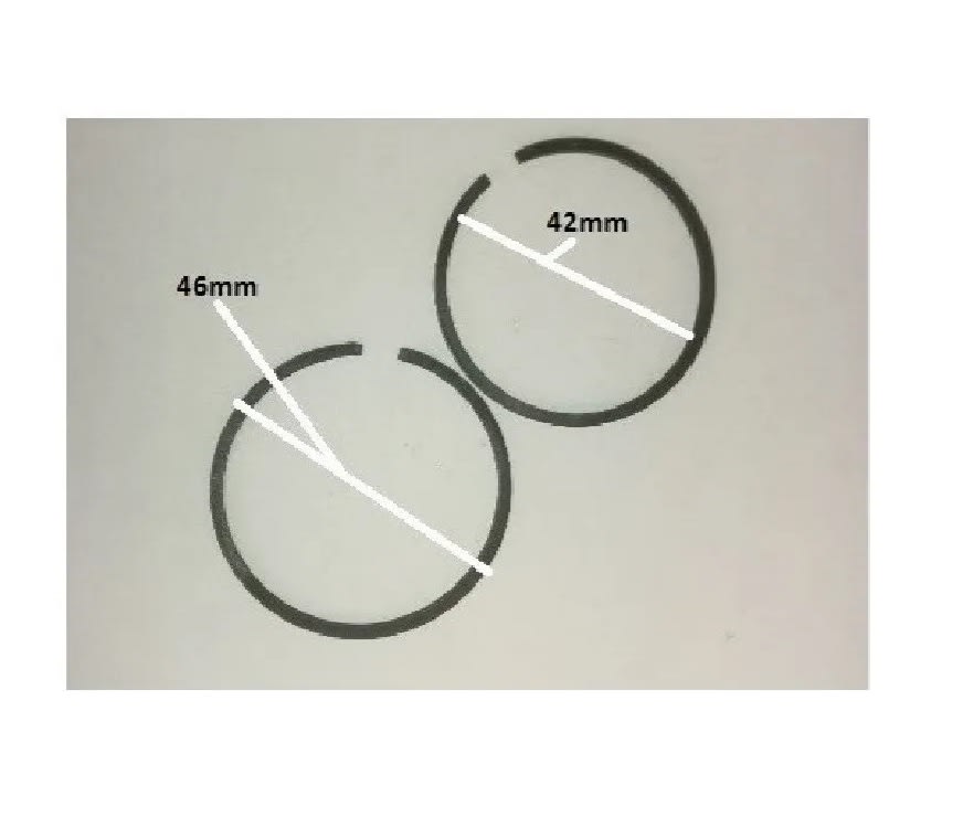 Anillos Piston motor 49cc 2T 44D-2mm Par2