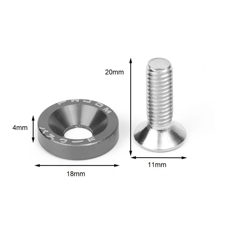 Kit Sujetadores Arandelas De Aluminio M6x20 Negro6