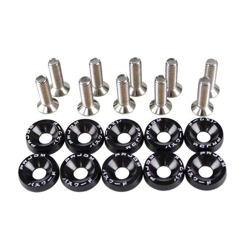 Kit Sujetadores Arandelas De Aluminio M6x20 Negro2