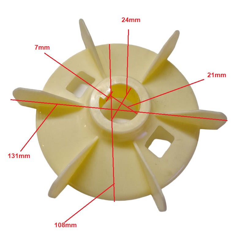 Aspa Ventilador Bomba de Agua 108mm Eje 24mm5