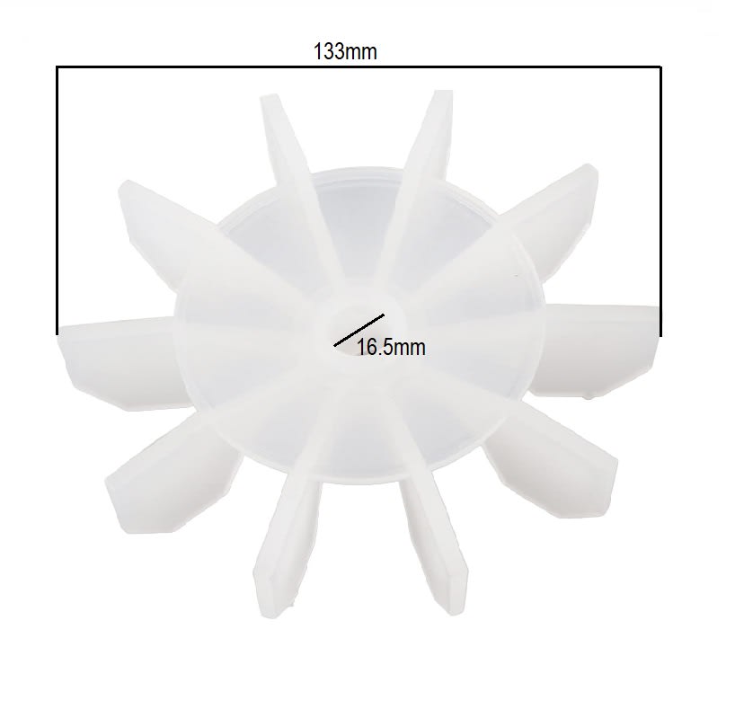 Aspa Ventilador Bomba de Agua 133mm Eje 16.5mm3