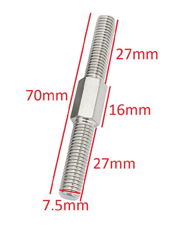 Barra Dirección Ej-16mm M8mm H1.25 Izquierdo y Derecho2
