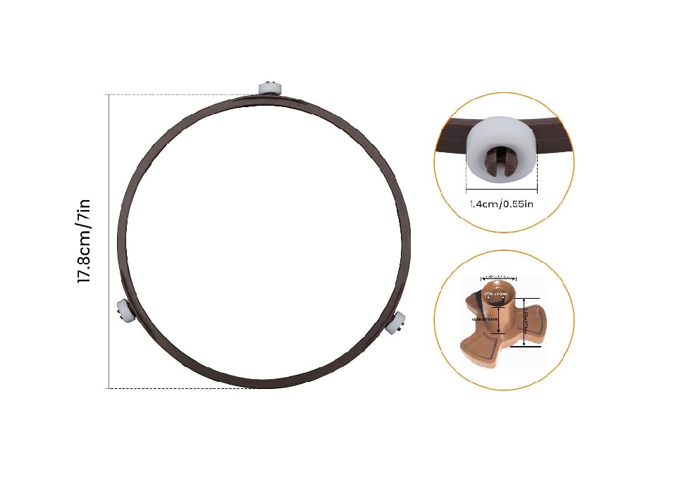 Kit Base Soporte Circular Giratorio con Acopladores para Horno Microonda4