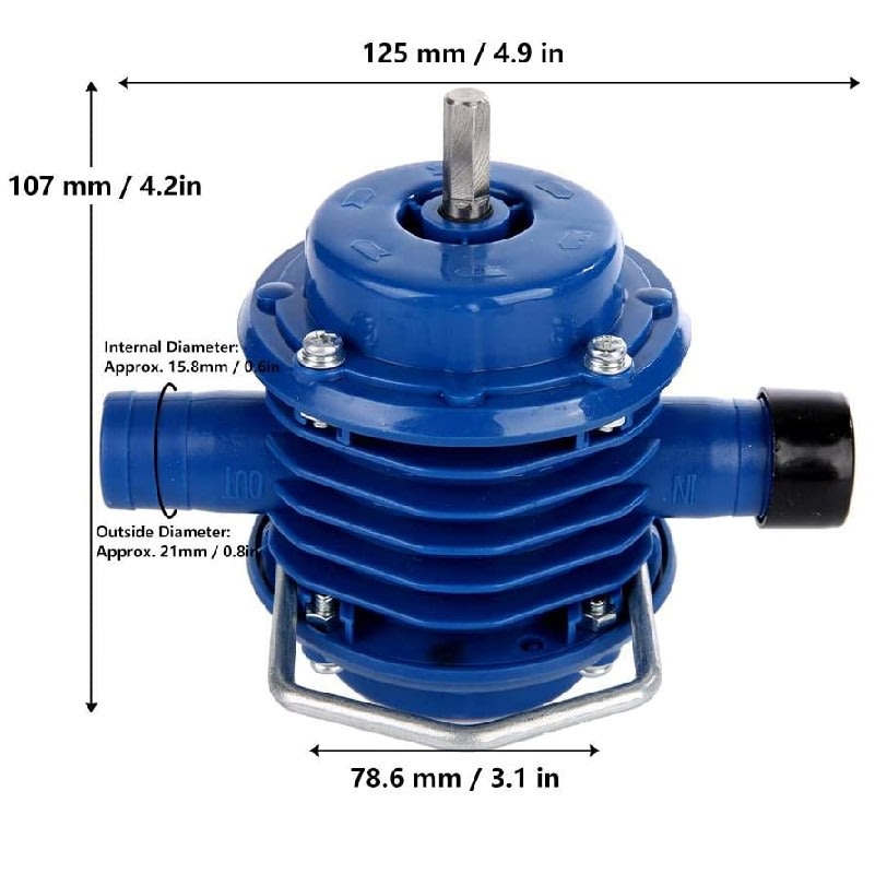 Bomba agua de taladro manual mini autocebante plástico7