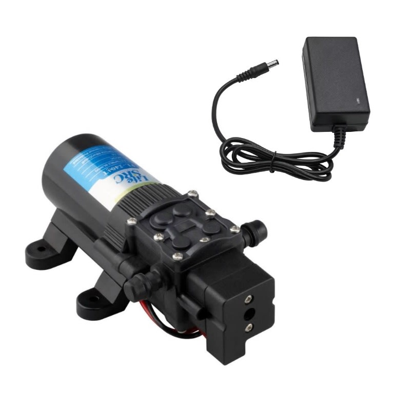 Bomba FL-2404T 24vdc 4,3L/m 80PSI 1.7A Agua Achique + Transformador Adaptador AC/DC Input: 110-240v 0