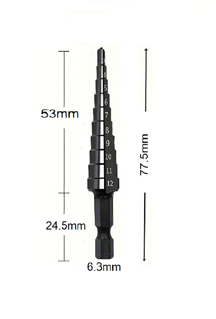 Set 3 Brocas Escalonadas Cobalto con Estuche3
