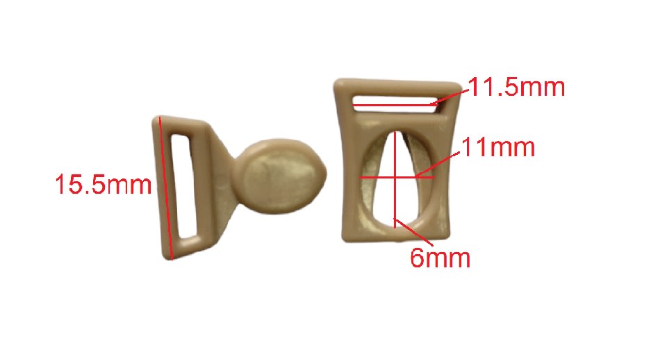 Broche Conector Redondo Para Sosten Beige Plastico x 10 Unid.3