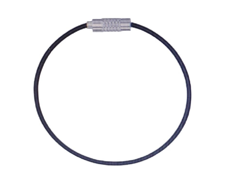 Cable Llavero Acero Inoxidable Seguro 50mm Negro 0