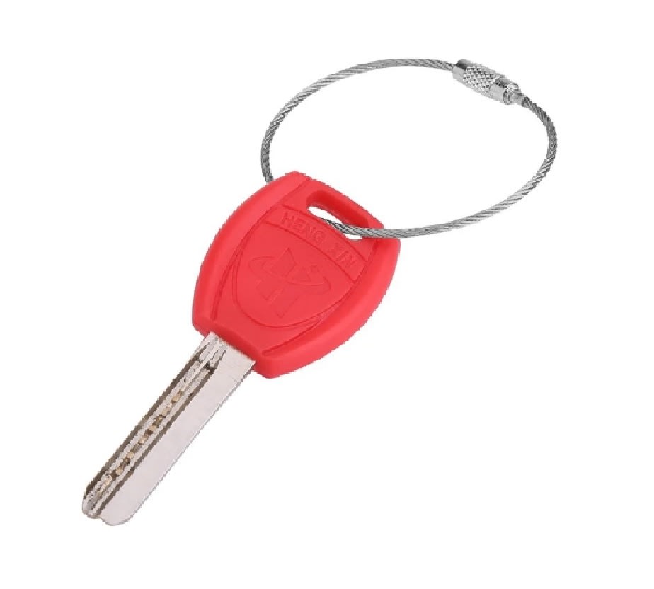 Cable Llavero Acero Inoxidable Seguro 75mm Plateado2