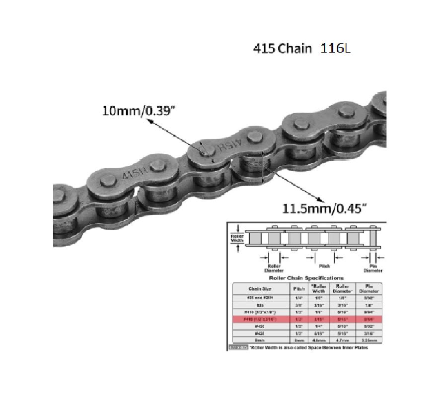 Cadena 415H-116L c/Seguro2