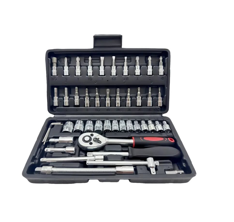 Set Juego Caja Herramientas 46 Piezas Dados Chicharra Negro 0