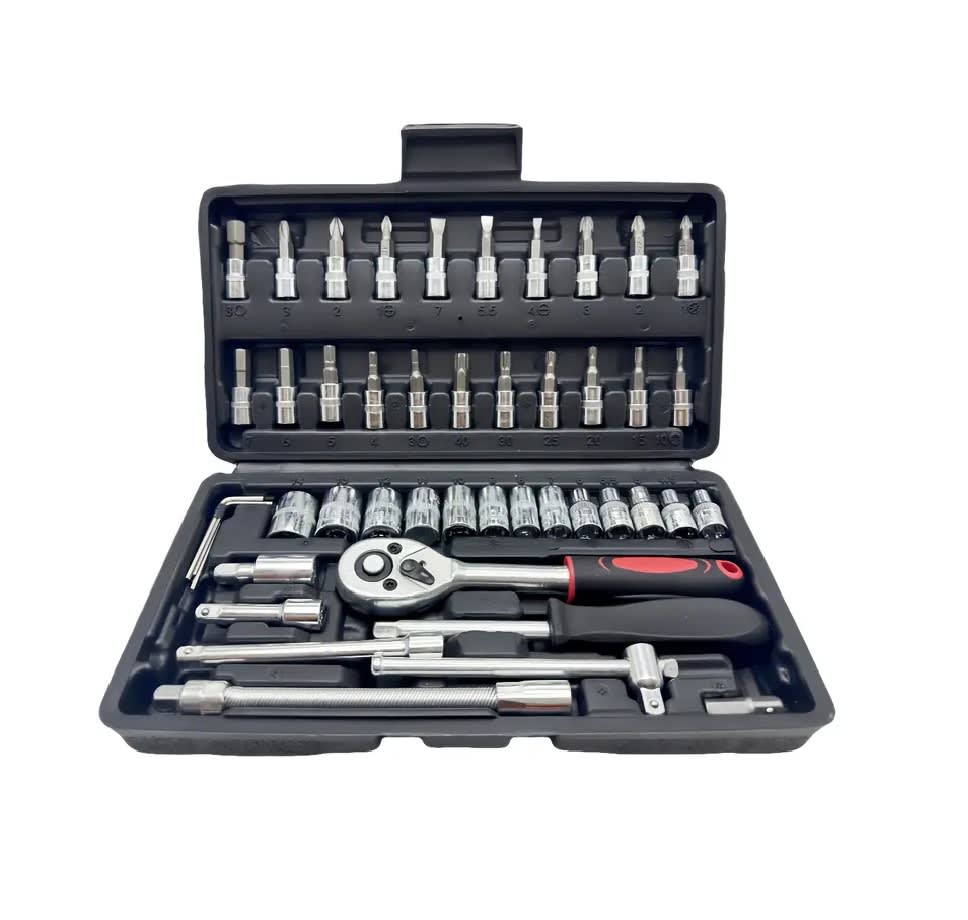 Set Juego Caja Herramientas 46 Piezas Dados Chicharra Negro2