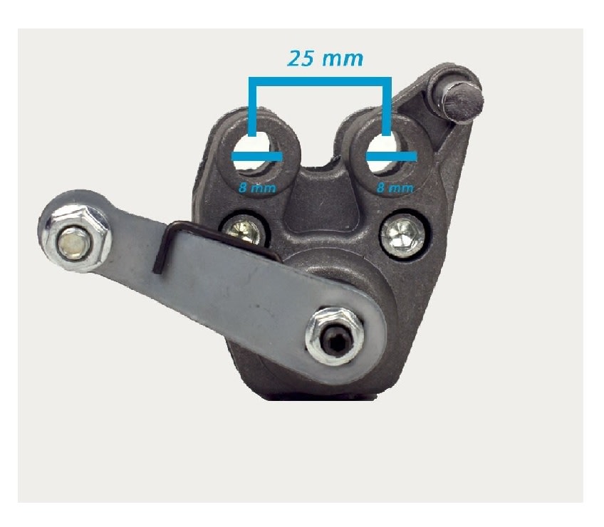 Caliper Pinza de Freno de Disco Trasero Plateado 25mm12