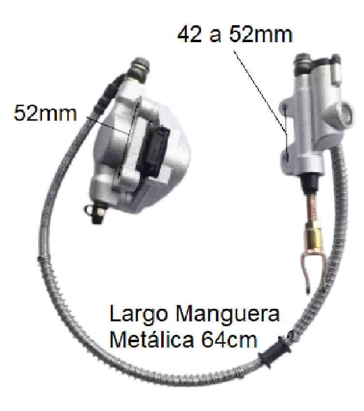 Caliper Trasero c/Bomba c/Liquido Freno Pie 52mm3