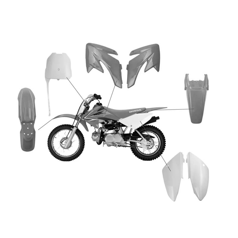 Carcasa Plástica Moto CRF70 Rojo5