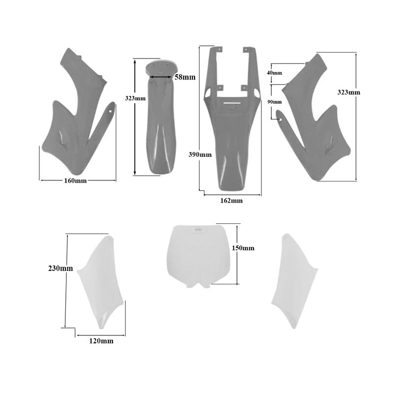 Carcasa Plástica Mini Moto Cross Dirt Bike 47-49cc 2T Rojo-Blanco1