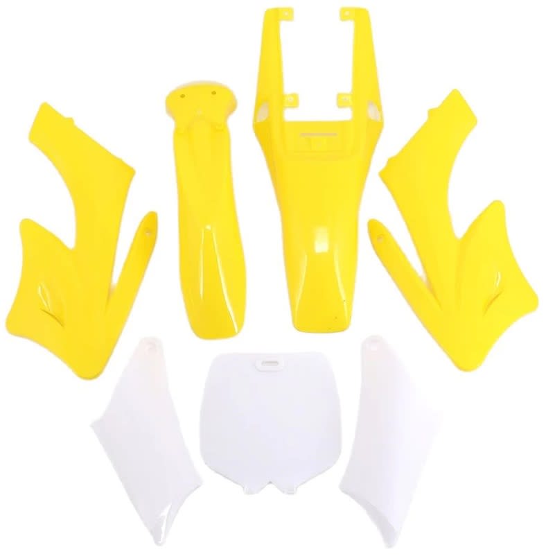 Carcasa Plástica Mini Moto Cross Dirt Bike 47-49cc 2T Amarillo-Blanco8