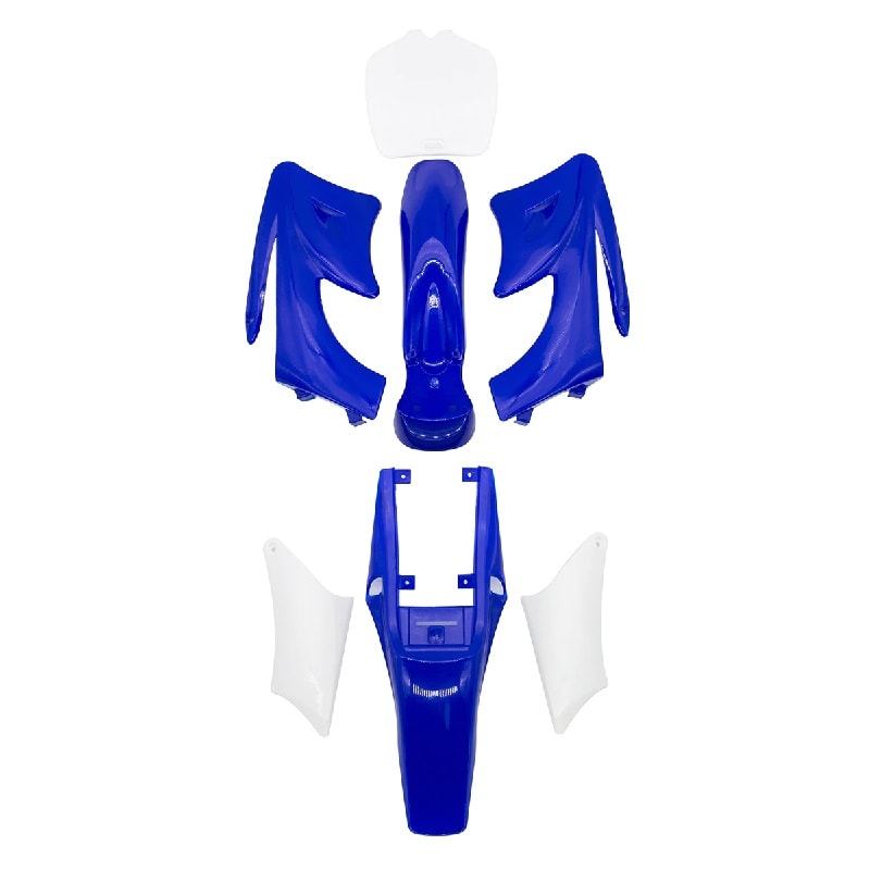 Carcasa Plástica Mini Moto Cross Dirt Bike 47-49cc 2T Azul-Blanco2