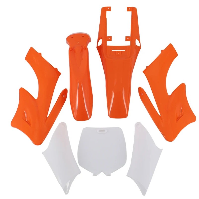 Carcasa Plástica Mini Moto Cross Dirt Bike 47-49cc 2T Naranjo-Blanco7