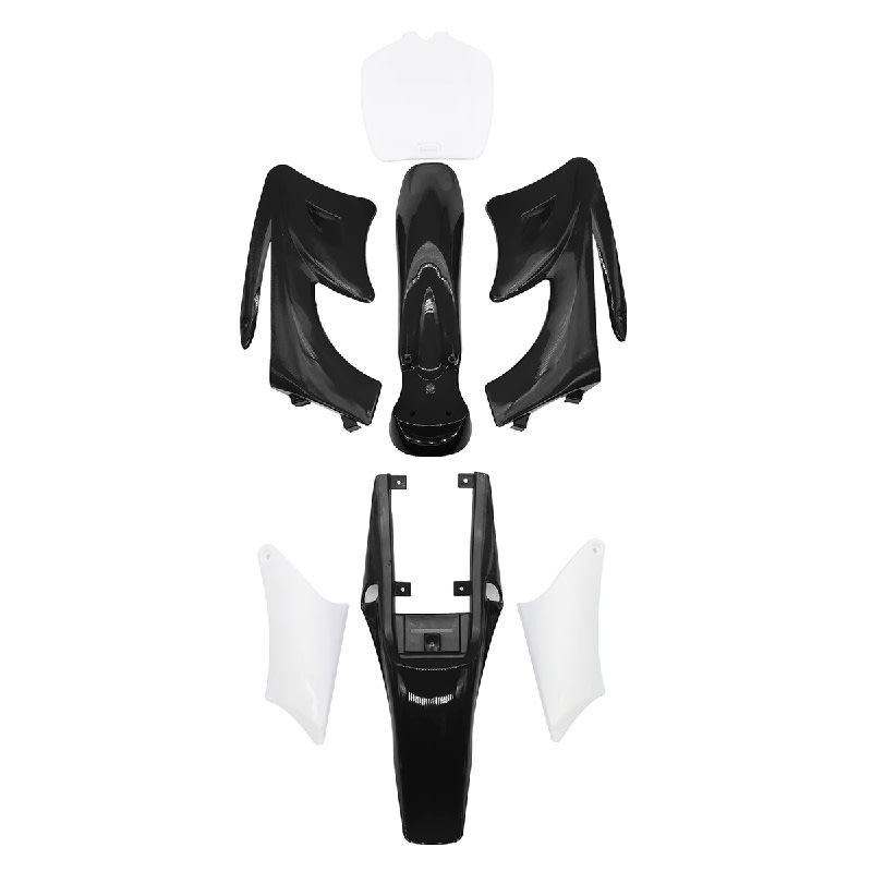 Carcasa Plástica Mini Moto Cross Dirt Bike 47-49cc 2T Negro-Blanco2