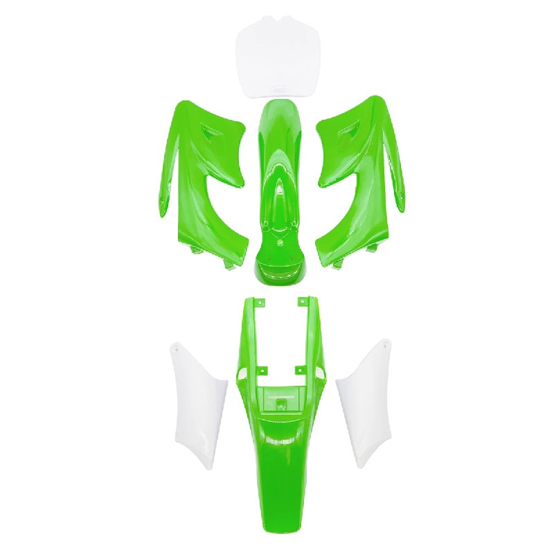 Carcasa Plástica Mini Moto Cross Dirt Bike 47-49cc 2T Verde-Blanco4
