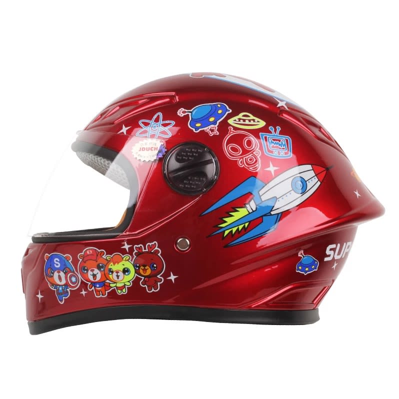 Casco Moto Unisex Infantil Rojo13